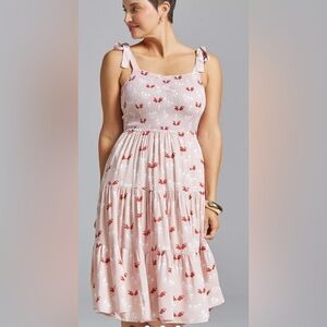 Her Universe Disney Mickey and Minnie floral AOP tie strap knee length dress 4X